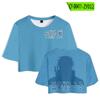 Camiseta de mujer con el periférico de anime de batalla Manshu, suave y cómoda, de manga corta con ombligo, sencilla y dulce, ropa para mujer