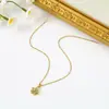 Colar de Aço Titânio Não Desbota para Mulheres, Design Único de Nicho, Estilo Tendência de Celebridade da Internet, Corrente para Clavícula com Pingente de Cobre Minimalista, Mais Vendido