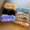 Diadema de pelo de conejo auténtico para mujer, estilo celebridad de Internet, de peluche, estilo vintage, de ala ancha, cálida y esponjosa.