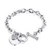 Pulseira de aço titânio feminina amor joias de aço inoxidável personalidade pulseira versátil fecho pulseira corrente de pulseira ouro rosa popular termos