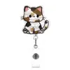 El más vendido de Amazon Tirador de fácil extracción Acrílico Gato de Dibujos Animados Enfermera Portadocumentos de Identificación Hebilla para Insignia Clip Trasero Giratorio