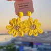 Pendientes Colgantes de Flor Dopamina Primavera y Verano Pendientes de Botón Dulces Simples Versátiles Pendientes de Nicho Simples de Alta Gama Venta al por Mayor