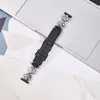 Adequado para Pulseira de Smartwatch Apple Watch, Huawei Gt6, Xiaomi 10, Pulseira de Couro com Diamantes de Camélia, Sensação de Alto Padrão