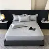 Lujo Ligero Jacquard Carbón Hielo 900D Sábanas Colchonetas Suaves Refrigeradas Clase Amigable con la Piel Transpirable Lavables a Máquina Colchoneta de Seda de Hielo para Dormir Desnudo