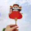 Panda de Frutas Papel de Abanico Caligráfico Creativo Atracción Turística Estilo Antiguo Fotografía Tendencia Nacional Abanico Souvenir Cultural y Creativo