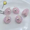 Accesorios Simulados Semitridimensionales de Resina Colorida Galvanizada con Conchas de Perla, Materiales para Joyería DIY, Dijes para Zapatos y Accesorios