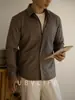 Camisa de Lã Quente com Gola Lapela e Zíper Estilo Old Money para Homens Outono 2026 Nova Camisa Casual Espessa Leve para Negócios