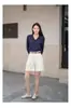 Nuevo cárdigan de punto para mujer de lana 100% con cuello redondo, popular y elegante, hecho de hilo Yangzi, lavable a máquina, lana Puyuan