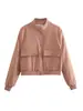 Primavera 2026 Nuevo Estilo Europeo y Americano Moda Personalidad Versátil Nicho Diseño Bolsillo Grande Chaqueta Corta Top para Mujer