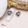 Novo estilo coração de pêssego torto Diamante xiemun xingmang Unha de celebridade da internet Joia de liga para unhas Cristal quente Acessórios de metal com diamante para unhas