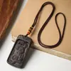 Transmisión en Vivo Popular Estilo Étnico Árbol de Agarwood Tallado Collar Corto Estilo Chino Simple Colgante de Cuello para Hombres y Mujeres Venta al por Mayor