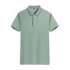 Camisa polo clássica de seda gelo com listras coloridas e manga curta, faça você mesmo, roupas de trabalho, estampa de logotipo, roupas legais de fábrica, camisa cultural, equipe de prática