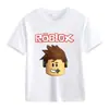 Roupa Infantil Transfronteiriça ROBLOX Camiseta para Meninos e Meninas Verão Europeu e Americano Camiseta de Algodão de Manga Curta Jaqueta de Manga Curta para Homens e Mulheres de Comércio Exterior