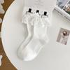 Calcetines blancos mujer 2025 primavera y verano nuevos calcetines de encaje de tubo medio calcetines dulces lindos de princesa calcetines lolita