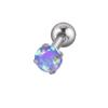 Aretes de acero inoxidable con incrustaciones de ópalo para traversía, tachuelas para lóbulo de la oreja con circón redondo, clavos para el cartílago de la oreja de ópalo, bola de perforación multicolor, aro para el cartílago de la oreja con barra recta