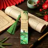 Marcador de Página de Bambu Poesia Antiga Estilo Chinês Borla Criativa Para Alunos do Ensino Fundamental Presente de Leitura Lembrança Cultural e Criativa Material de Papelaria
