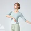 Traje de Baile Top para Mujer Cuello en V Aspecto Delgado Traje de Baile Clásico Danza Moderna Estilo Nacional Nuevo Ropa Traje de Práctica de Baile para Adultos