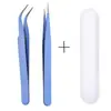 Pinzas para Pestañas Postizas Pinzas para Uñas Artísticas DIY Pinzas para Técnicos de Pestañas Pinzas para Extensiones de Pestañas Punta Curva Punta Recta