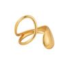 Acero Inoxidable Geometría Irregular Anillo de Nicho Colección Diseño de Flor Sin Color Múltiples Capas Moda Anillo de Dedo Versátil