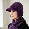 Nuevos Sombreros de Invierno para Mujeres de Mediana Edad y Mayores, Sombrero de Lana Cálido con Felpa para Abuela Señora Mayor, Sombrero de Punto Anti-Frío para Mamá