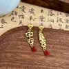 Nuevos Pendientes Largos con Borla en Forma de Abanico de Hoja de Bambú Estilo Chino Color Verde Esmeralda con un Estilo Antiguo Fresco y Dulce, Adecuados para Ropa Tradicional China y Qipao