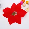 Navidad Flor de Nochebuena Artificial Nueva Transfronteriza Planta Ramo Decoración Flor de Terciopelo Flor Artificial Arreglo Floral Escena Flor Falsa