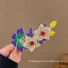 Grampo de Cabelo Estilo Antigo Hanfu, Presilha Retro Bico de Pato, Presilha Lateral para Franja Azul Queimado Estilo Ming, Acessório de Cabelo Vermelho para Traje de Noiva