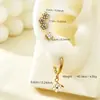 Pendientes de Acero Inoxidable con Chapado en Oro de 18 Quilates, Pendientes de Diamante de Trébol de Cuatro Hojas, Simples y de Moda Coreanos, Joyería Personalizada de Alta Gama para Mujeres