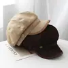Gorra octogonal retro de bloques de color estilo coreano para mujer, versátil para todas las estaciones, hace que la cara se vea más pequeña, gorra de boina, gorra de artista casual y elegante
