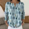 Sudadera de Punto con Cuello en V, Botones y Mangas Largas, Estilo Nuevo Transfronterizo, Otoño e Invierno, Suéter con Estampado de Moda Personalizado para Mujer