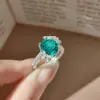 Anillo de Fruta del Dragón Rojo Rosa Diamante Rubí de Moda y Lujoso con Diseño de Mariposa Súper Hada Anillo Azul Paraíba Tanzanita para Mujer