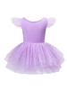Roupas de Dança Infantil Novo Transfronteiriço Amazon Peça Única Saia Tutu Manga Voadora Saia de Gaze Meninas Estampada Roupas de Dança Latina
