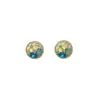 Pendientes de Flor Azul Elegantes Retro Diseño de Nicho Elegantes Exquisitos de Alto Valor Modernos Versátiles