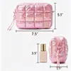 Bolsa de maquillaje de algodón a cuadros azul, neceser, todo tipo de bolsas, logotipo personalizado, comercio nacional y extranjero OEM, procesamiento de marca privada