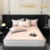 Set de Tres Piezas de Colchoneta de Seda de Hielo con Estampado Digital Clase A Verano Engrosado Antibacterial Lavable Lujo Ligero Sombrero de Cama Colchoneta para Aire Acondicionado