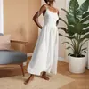 Vestido Nuevo de Moda para Mujer Transfronterizo Europeo y Americano Verano 2026: Elegante, Versátil, Color Sólido, Sin Mangas y Ceñido a la Cintura