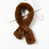 Cachecol de imitação de pele de coelho Rex estilo coreano, gola de pelúcia falsa cachecol de gola alta, aquecido para estudantes, inverno
