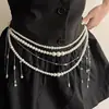Cadena de Cintura de Perlas de Múltiples Capas Super Hada para Mujer, Estilo Europeo y Americano, Adornos de Cintura con Borlas Personalizados y Exquisitos, Accesorios Versátiles de Moda Dulces y Frescos