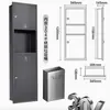 Caja de Papel Larga Empotrada en la Pared para Baño Hotel Acero Inoxidable Portarrollos de Papel de Cocina Tres en Uno con Cubo de Basura y Dispensador de Pañuelos
