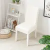 Funda Sencilla de Estilo Europeo de Alta Gama para Silla de Reuniones Funda para Silla de Mesa de Comedor de Hotel Restaurante Poliéster Color Sólido Media Bolsa Funda Elástica para Silla