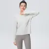 Ropa de Yoga para Mujer, Tops de Manga Larga Deportivos Profesionales de Secado Rápido Transpirables para Correr, Ropa de Fitness Adelgazante de Moda