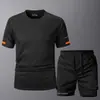 Camiseta Esportiva de Manga Curta Masculina de Verão Transfronteiriça Secagem Rápida Camiseta de Manga Curta Tamanho Europeu Masculino Casual Fitness Conjunto de Camisetas