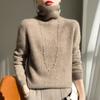 Roupas de primeira linha outono e inverno novo gola alta 100 suéter feminino oco perfuração a quente gola alta caxemira malha base lã