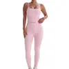 Conjunto de Yoga Cruzado de Tirantes Estilo Europeo y Americano para Mujer Sensación Nude de Cintura Alta Levanta Glúteos Fitness Conjunto de Dos Piezas Directo de Fábrica