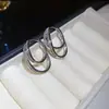 Pendientes de Flor de Zircón Perla Aguja de Plata Minimalistas Modernos Versátiles Elegantes Pendientes de Lujo Ligero Pendientes de Gama Alta Venta al por Mayor