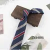 Gravata de Seda Poliéster Listrada para Homens, Acessório de Vestuário Formal Casual de Negócios, Gravata Jacquard Amarrada à Mão 8cm Atacado