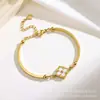 Pulseira Retro de Alta Qualidade da Moda Europeia e Americana para Mulheres, Luxo Leve, Design Simples de Nicho, Aço Titânio, Não Desbota, Joia Versátil