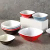 Vajilla de Melamina Cuadrada Imitación Porcelana Dos Tonos Pequeño Restaurante de Hot Pot Autoservicio Tazón para Condimentos Comida Rápida Tazón para Arroz Tazón para Postres Comercial