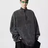 Atacado do fabricante moletom com zíper parcial e design desconstruído para homens, jaqueta pulôver, moletom masculino de inverno de alta qualidade estilo americano