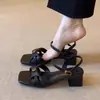 Sapatos Romanos para Uso Externo, Confortáveis e Bonitos, Novo Estilo para Mulheres 2026, Sandálias Estilo Francês, Saltos Altos de Verão, Couro Macio, Adequados para Combinar com Vestidos